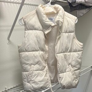 Old Navy Cream Quilted Puffer Vest